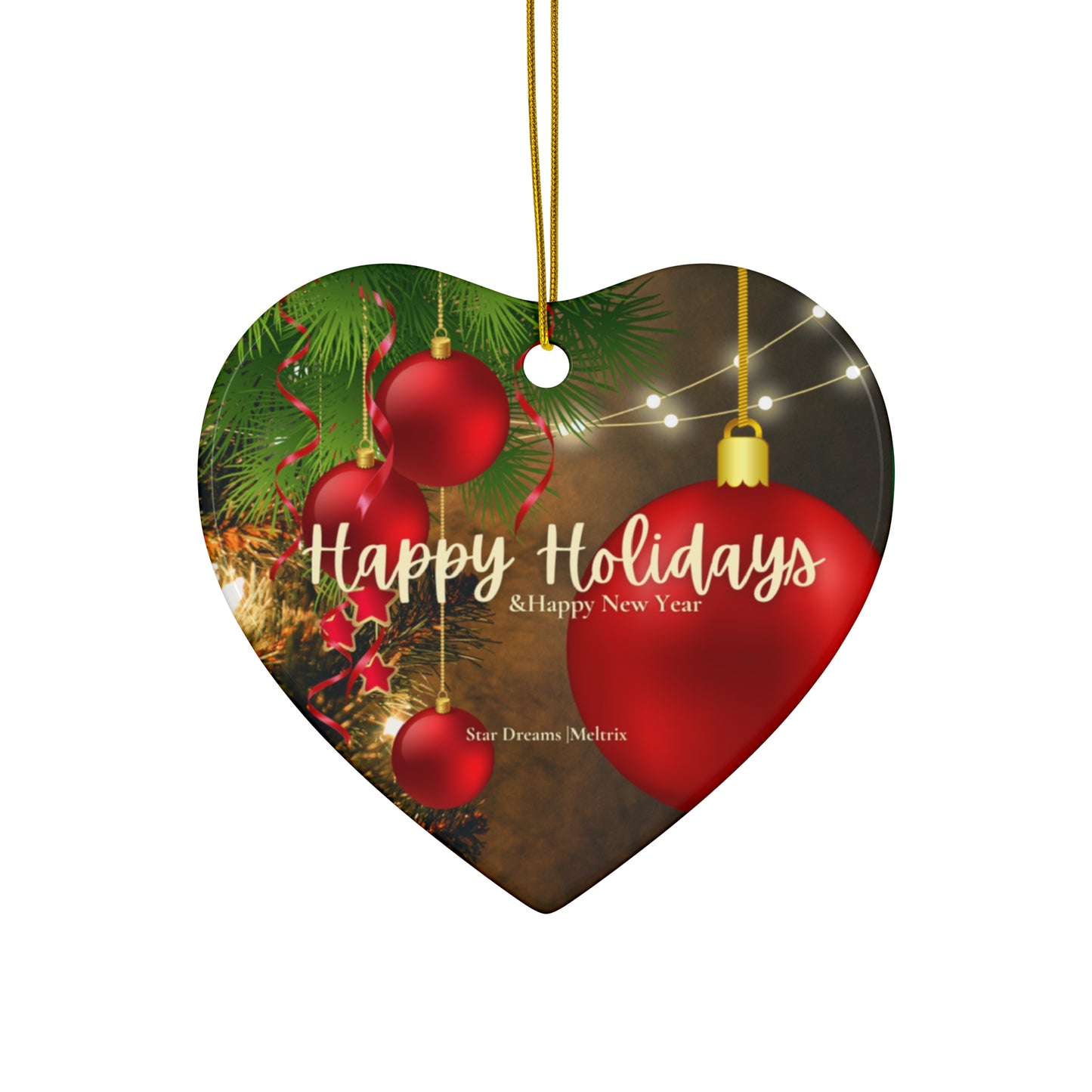 Happy Holidays (D) Ornament, 2 Shapes