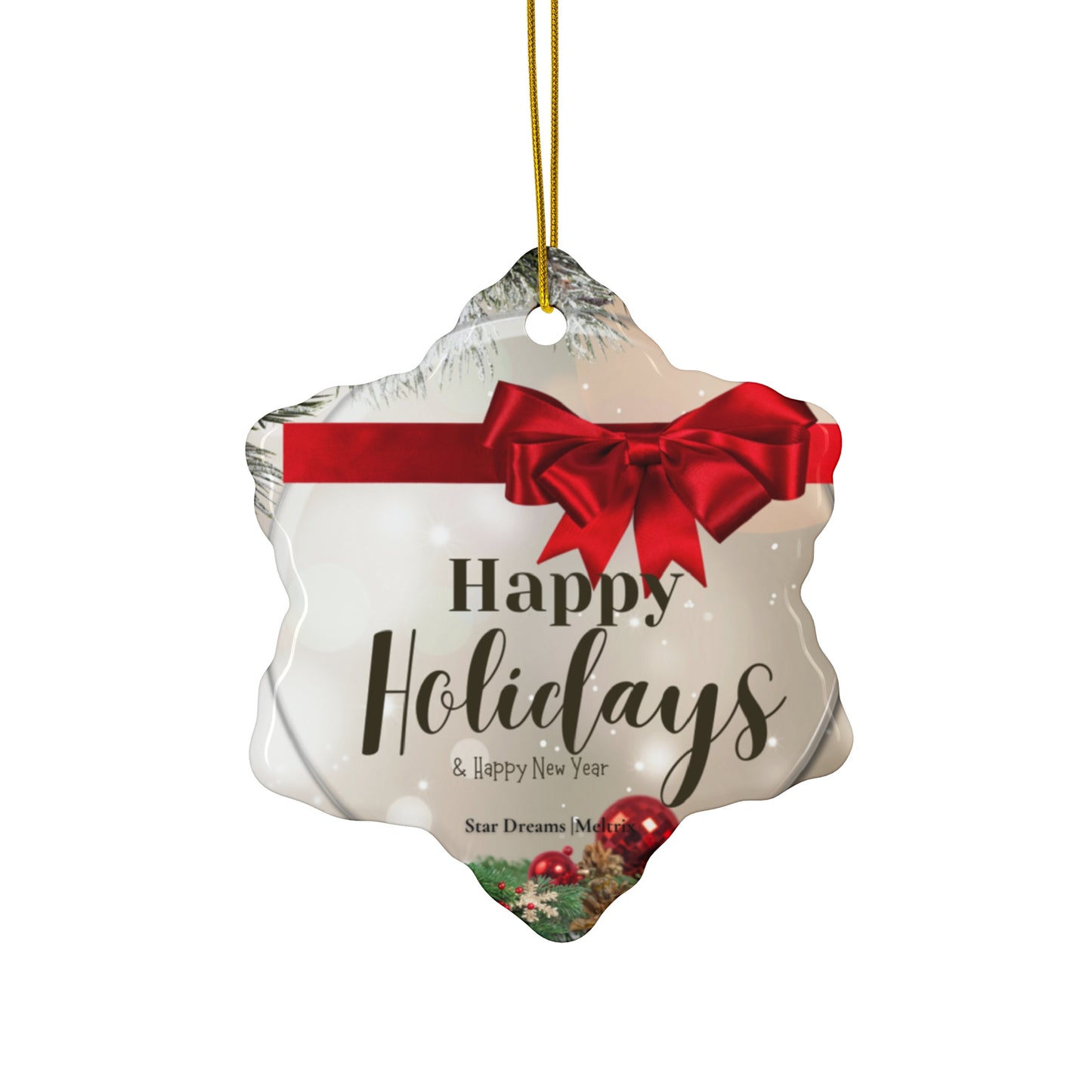 Happy Holidays (B) Ornament, 2Shapes