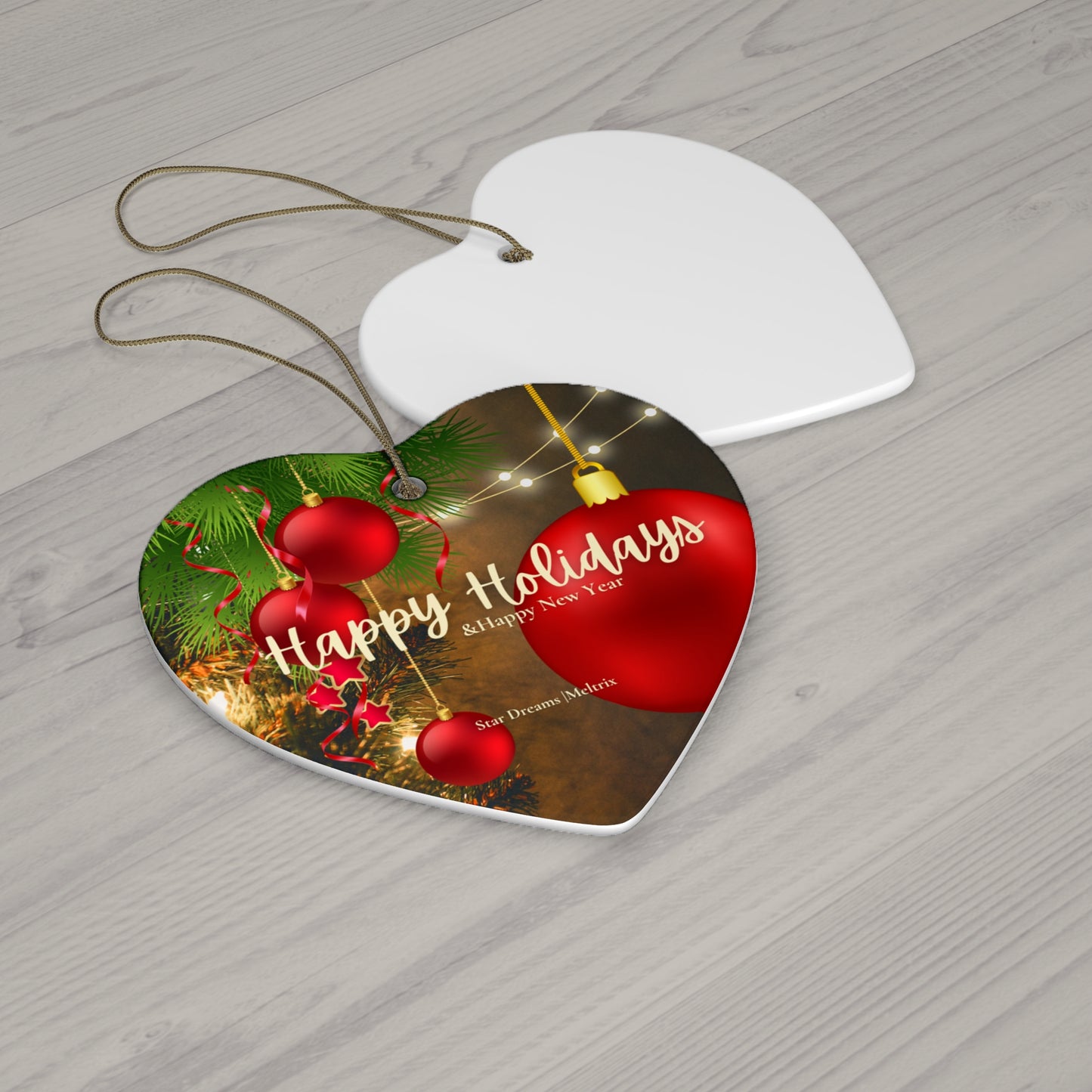 Happy Holidays (D) Ornament, 2 Shapes