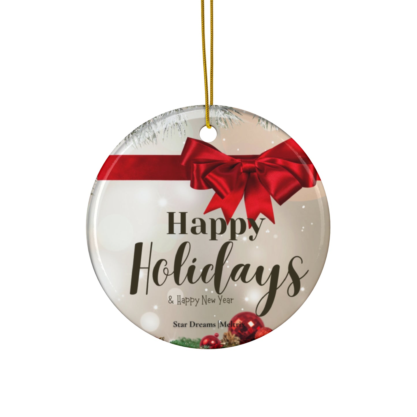 Happy Holidays (B) Ornament, 2Shapes