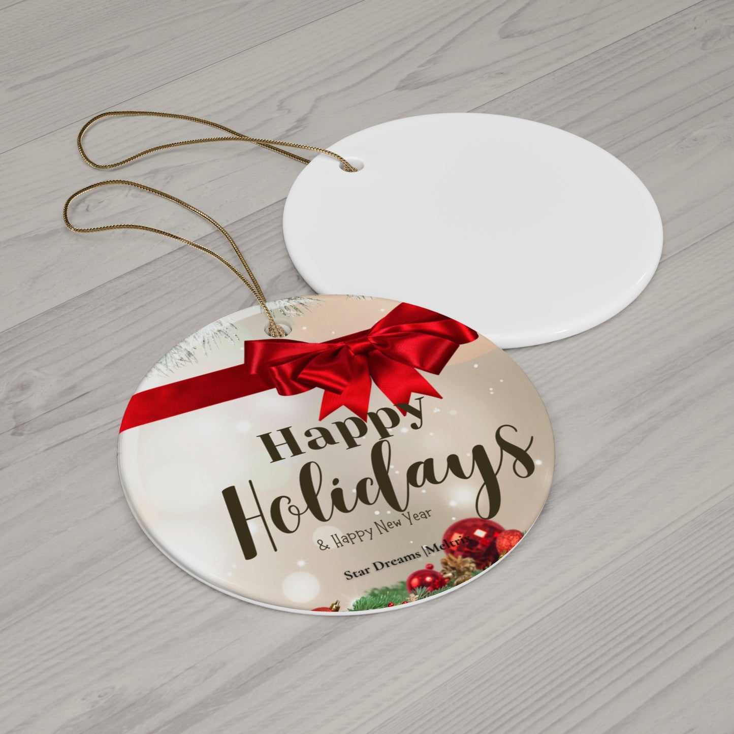 Happy Holidays (B) Ornament, 2Shapes