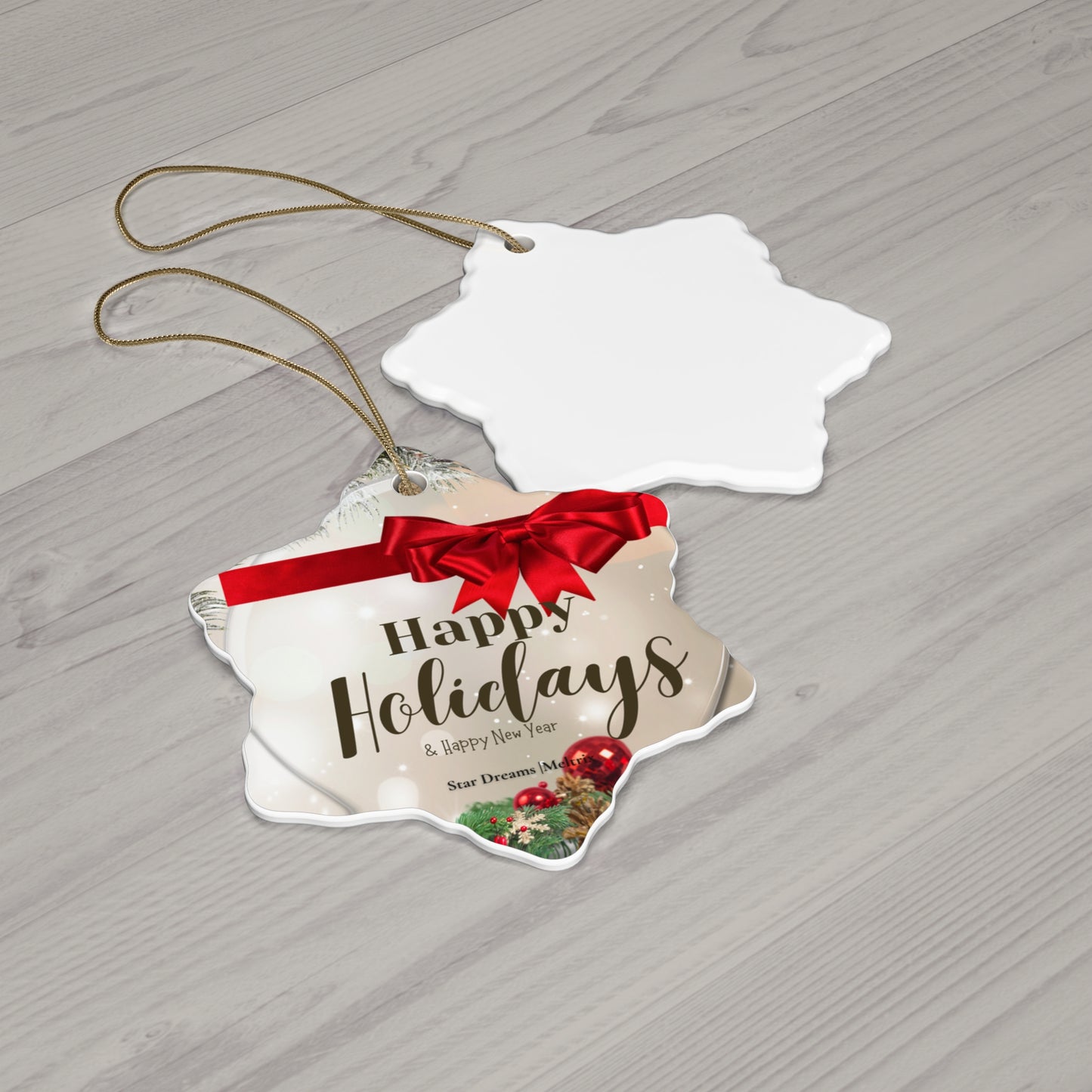Happy Holidays (B) Ornament, 2Shapes