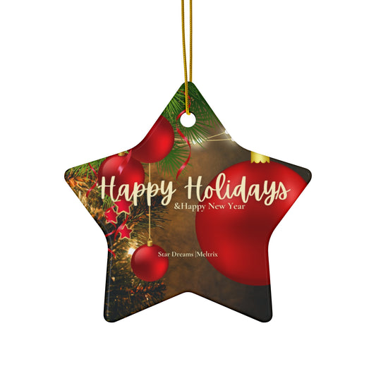 Happy Holidays (D) Ornament, 2 Shapes