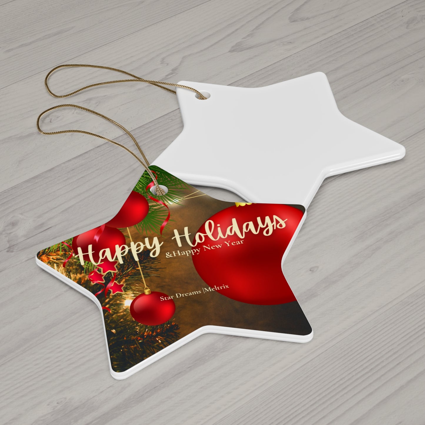 Happy Holidays (D) Ornament, 2 Shapes